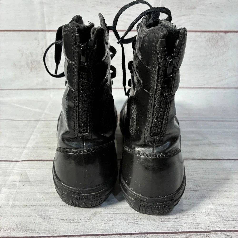 Converse Chuck Taylor All Star‎ Hi-Rise Boot Black Rubber Zip 549591C Womens 6